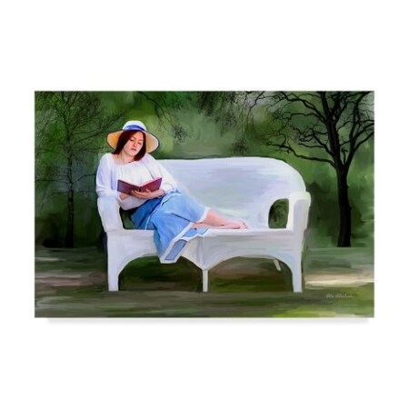 Trademark Fine Art Ata Alishahi 'A Girl Reading' Canvas Art, 12x19 ALI22244-C1219GG